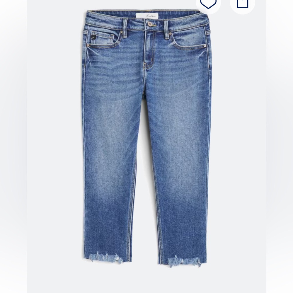 Kan Can Katherina Mid Rise Straight Capri Jean Indigo Size 10 NWT Never Worn